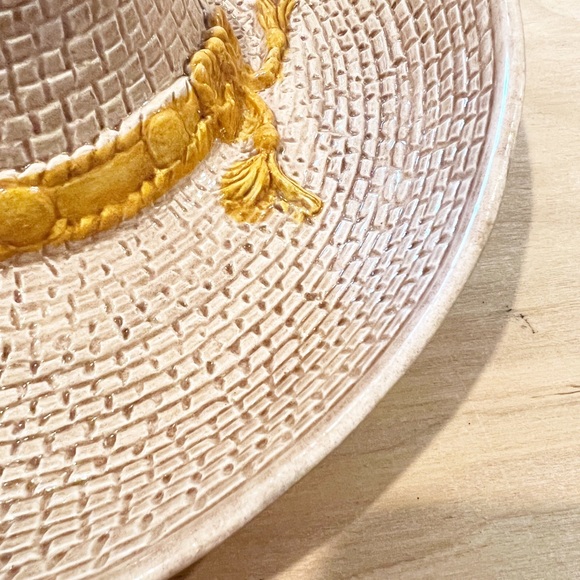 VINTAGE WHITTIER ceramic pottery COWBOY HAT chip & dip serving tray dish EUC - Picture 7 of 7